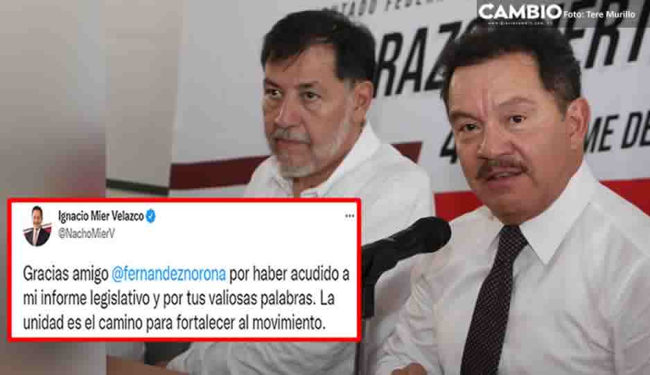 Agradece Nacho Mier a Noroña por acompañarlo en su 4to Informe: gracias amigo por tus valiosas palabras