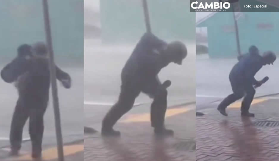 VIDEO: Así se aferró meteorólogo durante huracán Ian en Florida