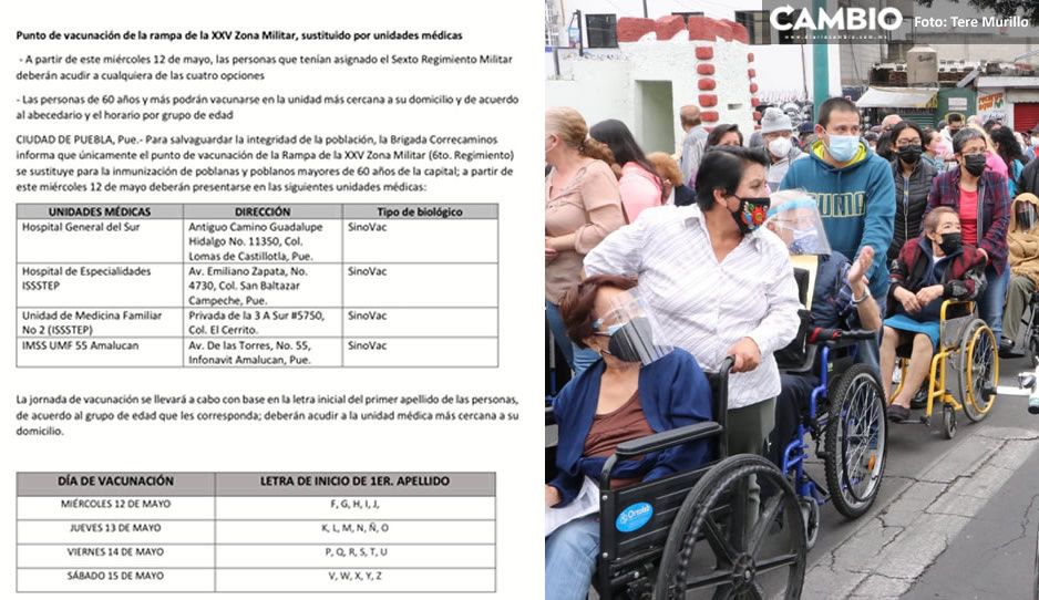 Ante caos abuelitos ya no serán vacunados en 6to Regimiento Blindado, checa los nuevos puntos