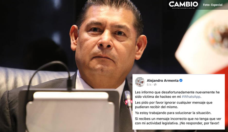 ¡Ooootra vez! Alejandro Armenta denuncia hackeo de su WhatsApp