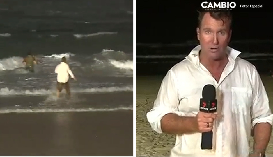 Reportero héroe rescata a niño de ser ahogado en plena transmisión en vivo en Australia