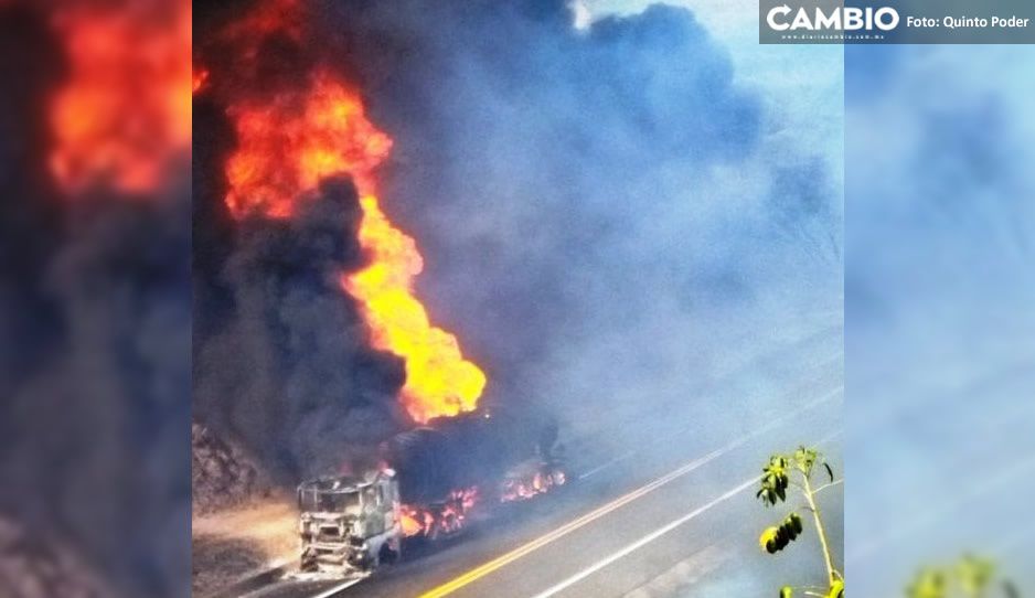 FOTOS: Tractocamión cargado de gasolina explota sobre la autopista México-Tuxpan