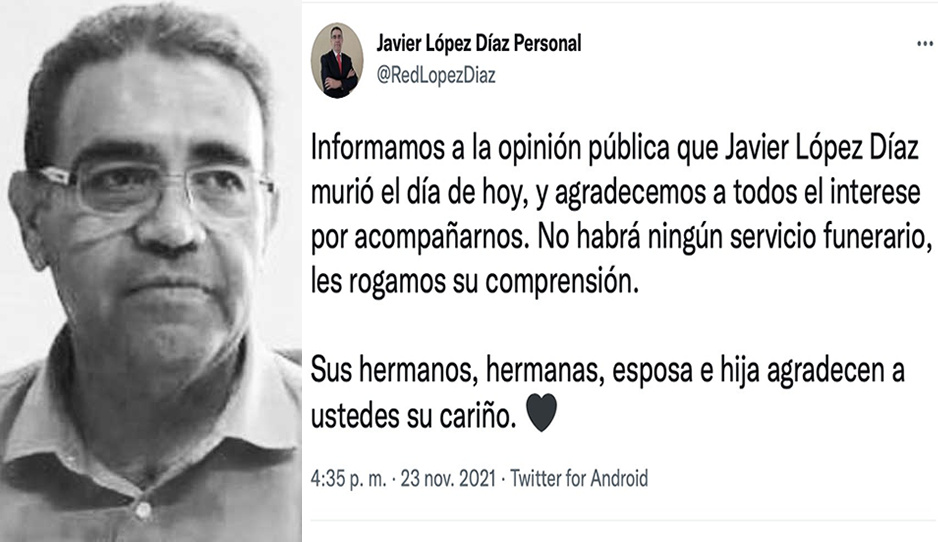 No habrá funeral para López Díaz: decisión de la familia
