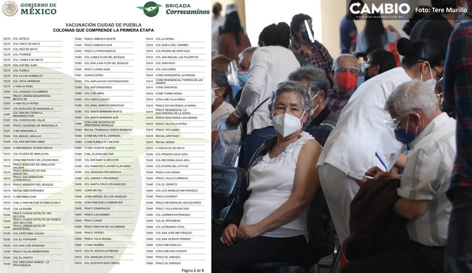 ¡Atención! Conoce la lista de las 550 colonias incluidas para vacuna vs COVID en Puebla capital