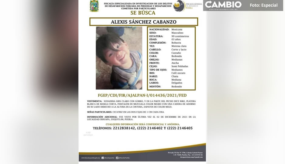 Alexis Sánchez de 3 añitos se encuentra desaparecido ¡Ayuda a encontrarlo!