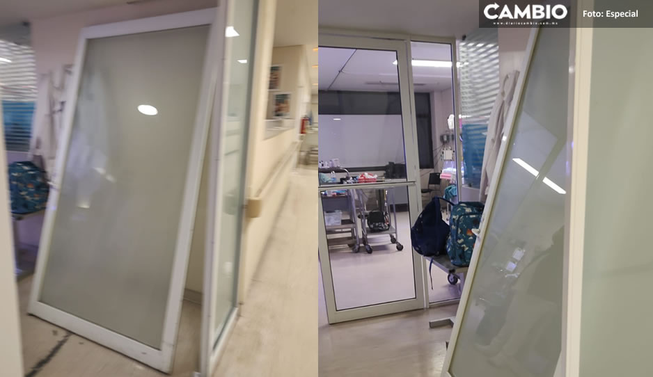 IMSS La Margarita suma otra queja; ahora exhiben una puerta rota y puesta a medio pasillo (FOTO)