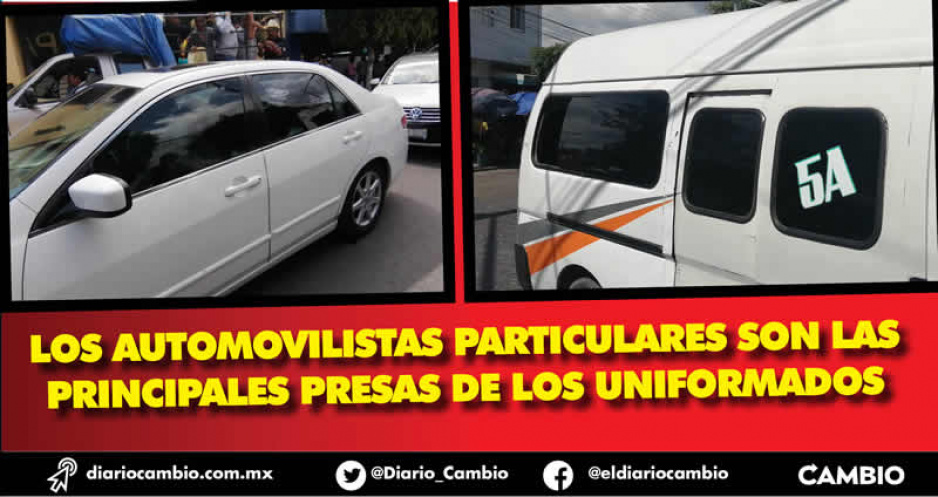 En medio de la ola de inseguridad, policías de Tehuacán inician cacería contra unidades con vidrios polarizados