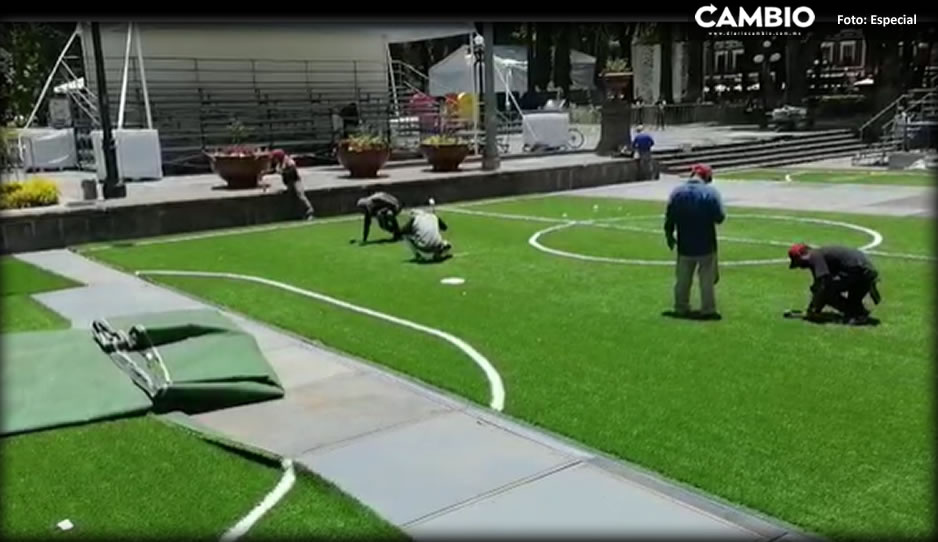 VIDEO: Así va la instalación de canchas de un millón de pesos para el torneo &#039;De la Calle a la Cancha&#039;