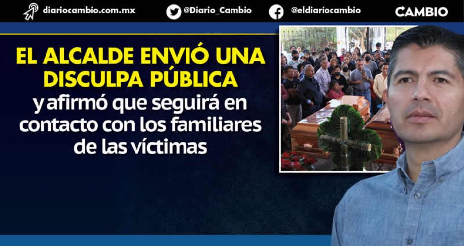 En su mañanera, Lalo Rivera pide disculpas a familias de asesinados en Totimehuacan