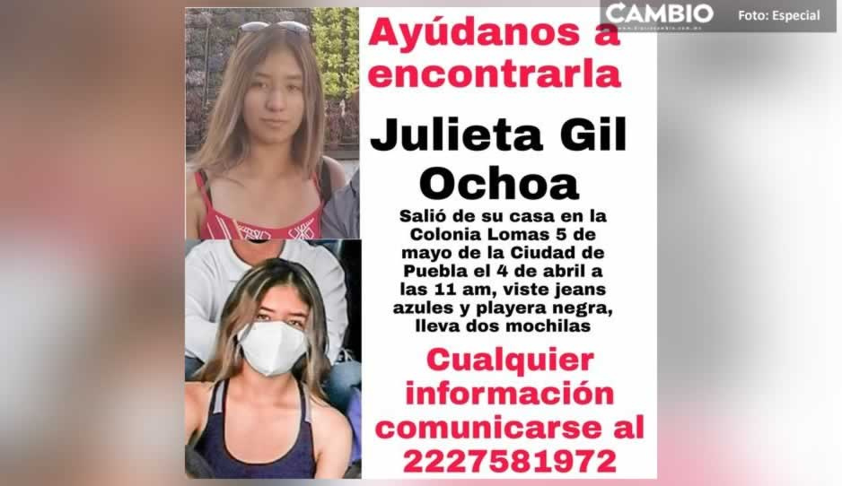 Julieta Gil Ochoa se encuentra desaparecida ¡Ayuda a localizarla!