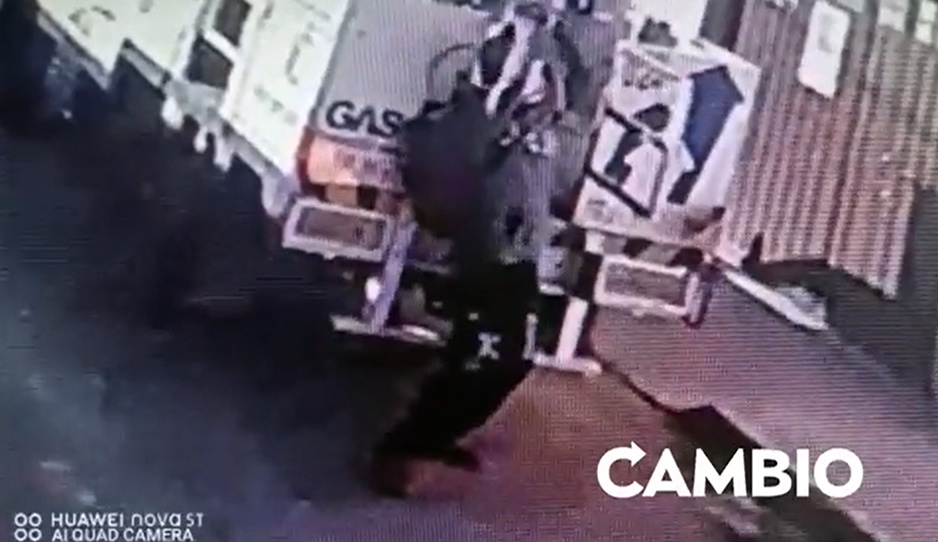 VIDEO: Así de fácil ladrón se roba tanque de gas en la colonia Cuauhtémoc