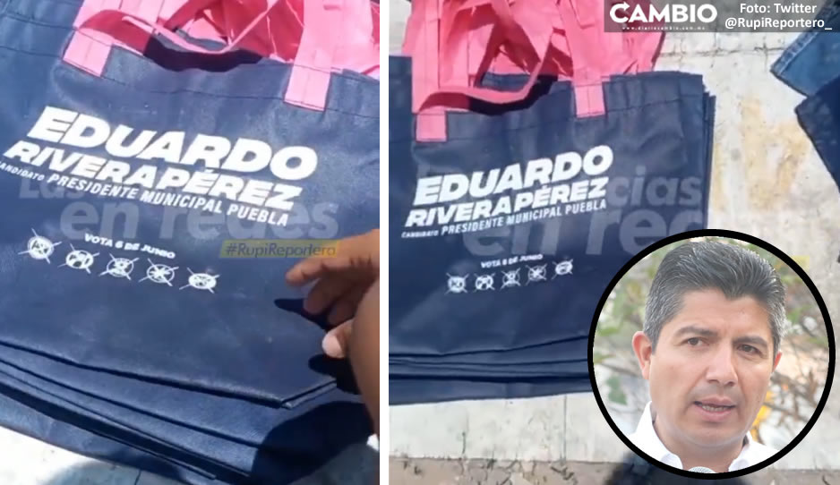 ¡Llévele, llévele! Tianguistas venden bolsas de la campaña de Lalo Rivera de a 4x10 pesitos (VIDEO)