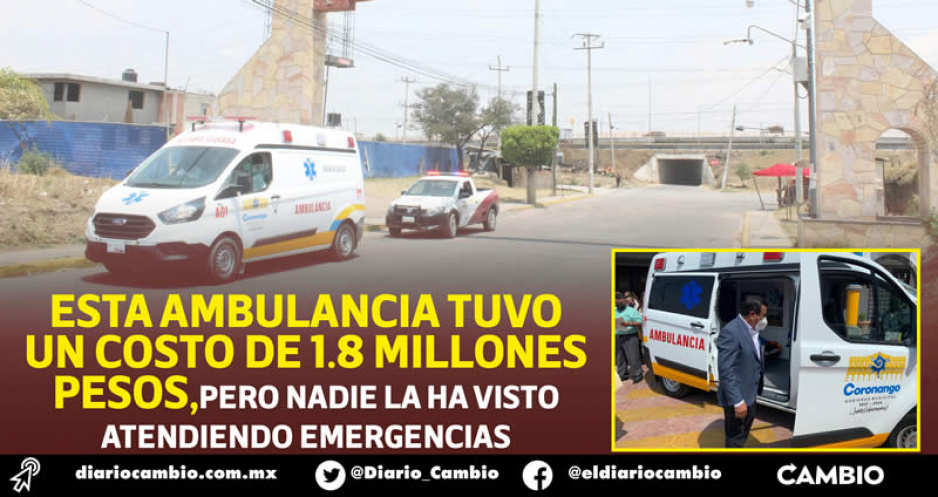Gerardo Sánchez adquiere ambulancia para Coronango, únicamente para tomarse la foto