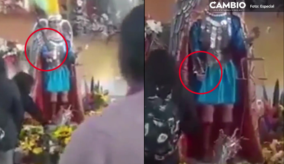 ¡Milagro en San Miguel Espejo! Captan el momento cuando la imagen de San Miguel Arcángel mueve la mano