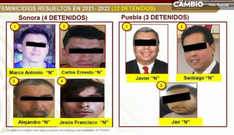Javier López, su sobrino Jair y Santiago N. entre los 16 feminicidas detenidos en junio