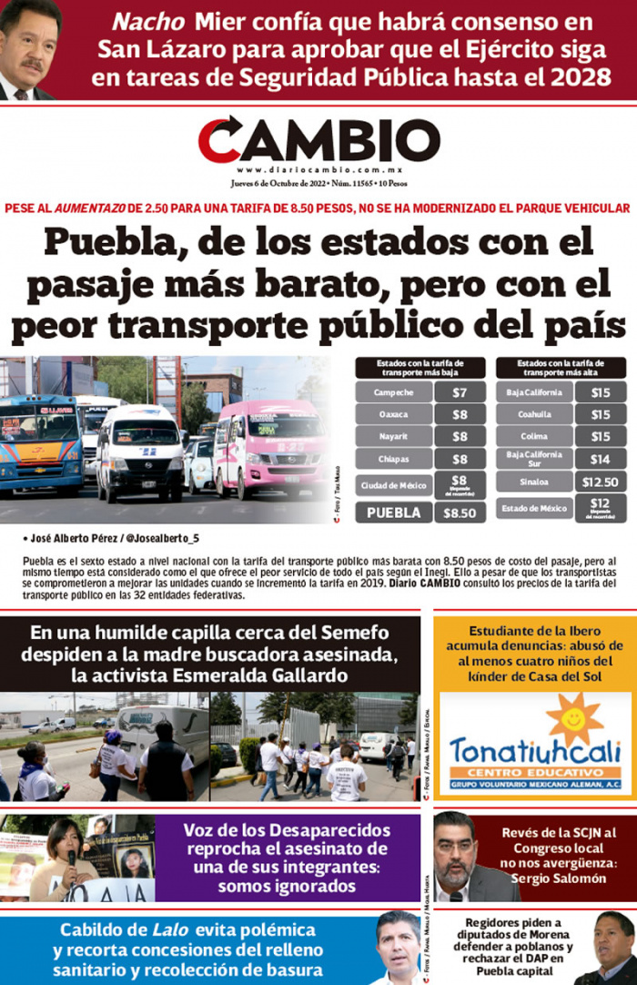 Puebla, de los estados con el pasaje más barato, pero con el peor transporte público del país