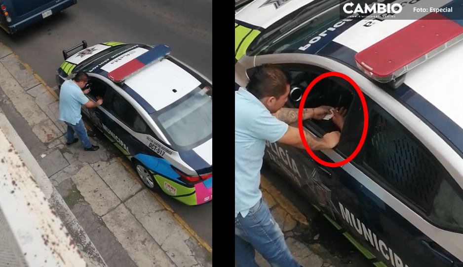 Captan a policía de Lalo recibiendo ‘mochada’ de chofer de Ruta 3 para no ser infraccionado (VIDEO)