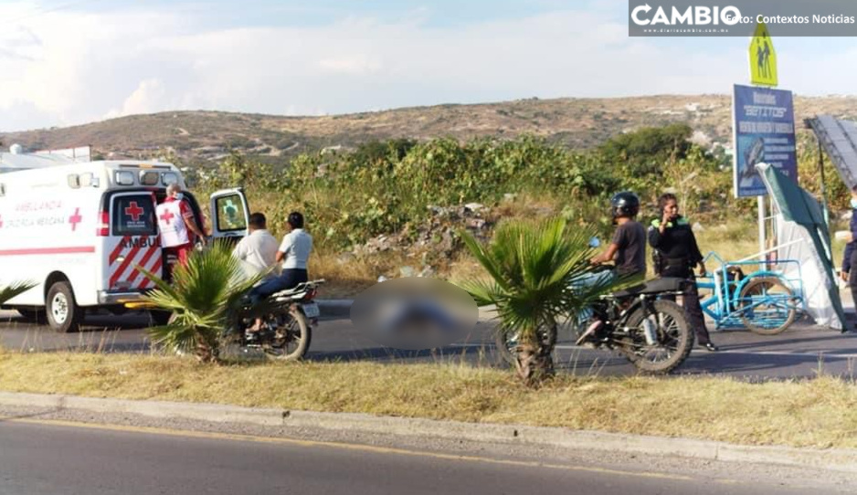 Automovilista a exceso de velocidad atropella y mata a vendedora de frutas en Izúcar