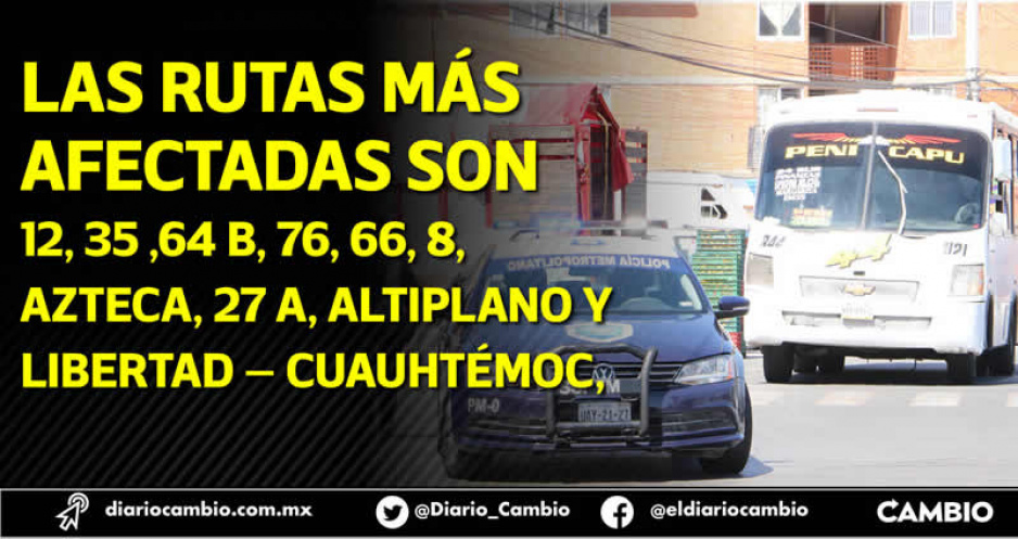 En los primeros 15 del año, se registraron 10 asaltos al transporte público en Puebla capital