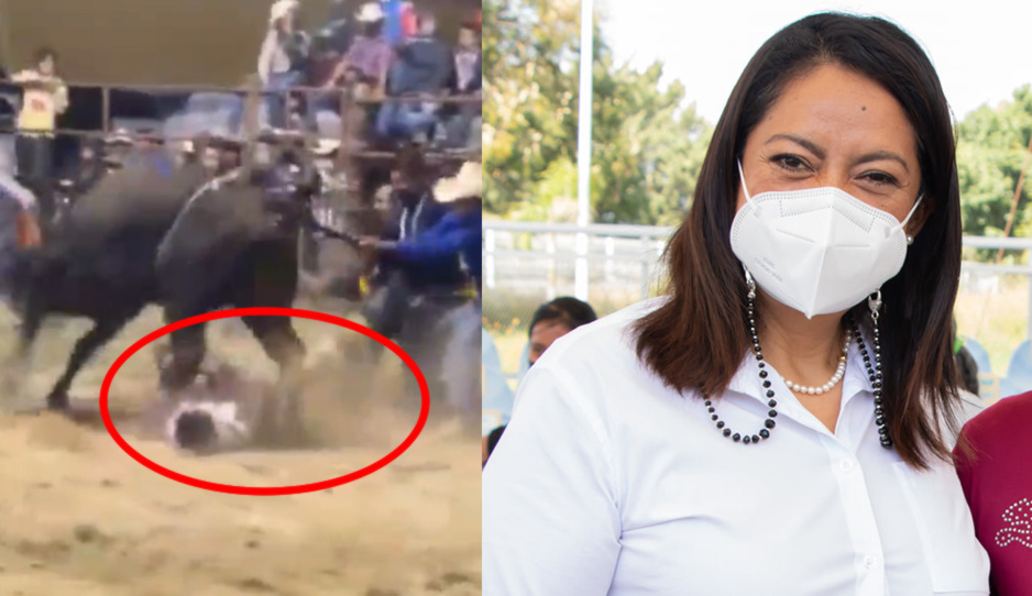 VIDEO: así aplastó el toro al &quot;Niño de Oro&quot; en el jaripeo tolerado por Ariadna en Atlixco