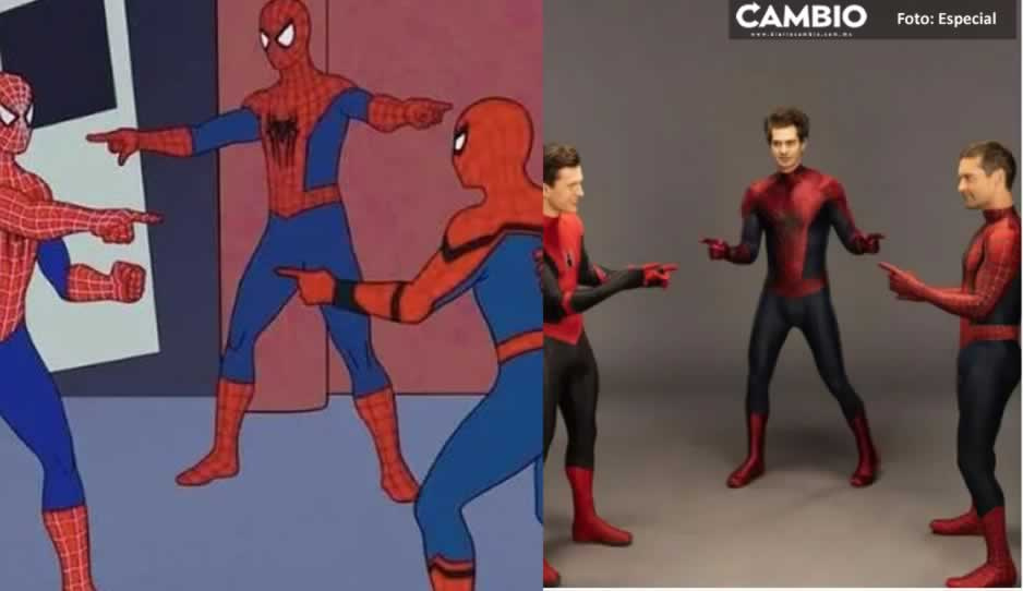 Los actores Maguire, Holland y Garfiel hacen realidad el meme de los Spider-Man apuntándose