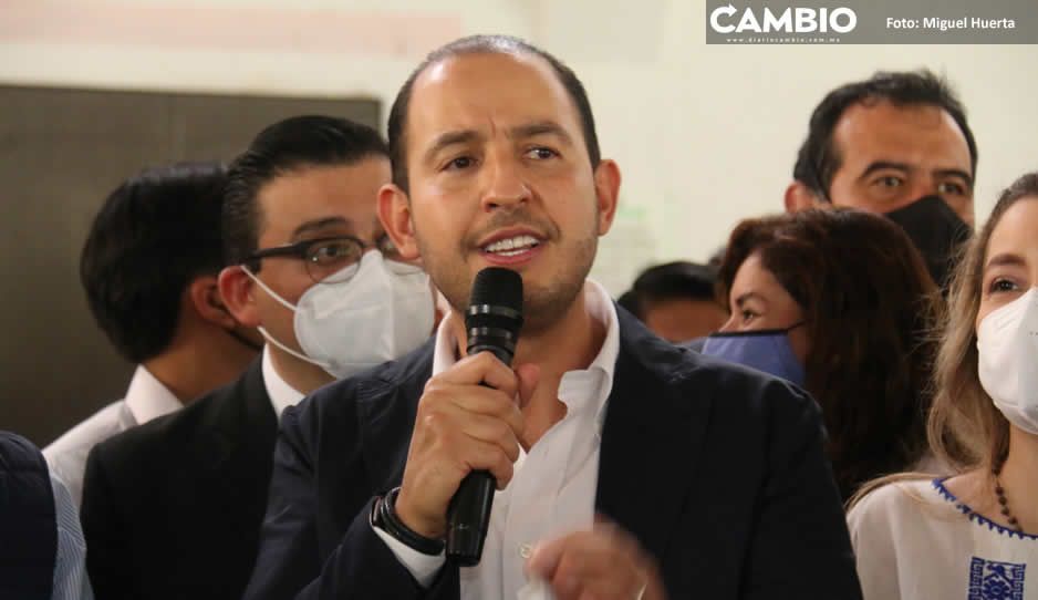 Marko Cortés defiende acuerdo del CEN para que en Puebla la dirigente del PAN sea mujer (FOTOS Y VIDEO)