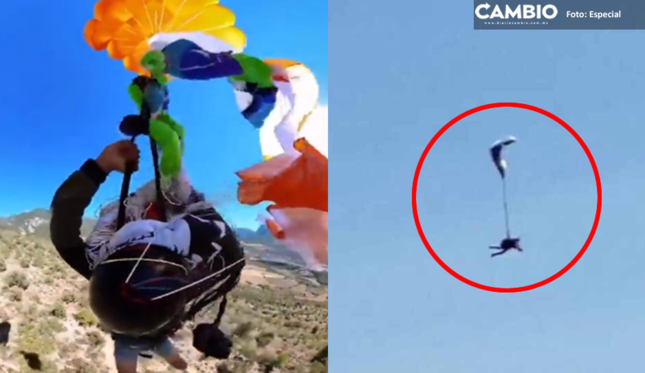 VIDEO IMPACTANTE: Paracaidista se salva por un segundo de morir estrellado contra el piso