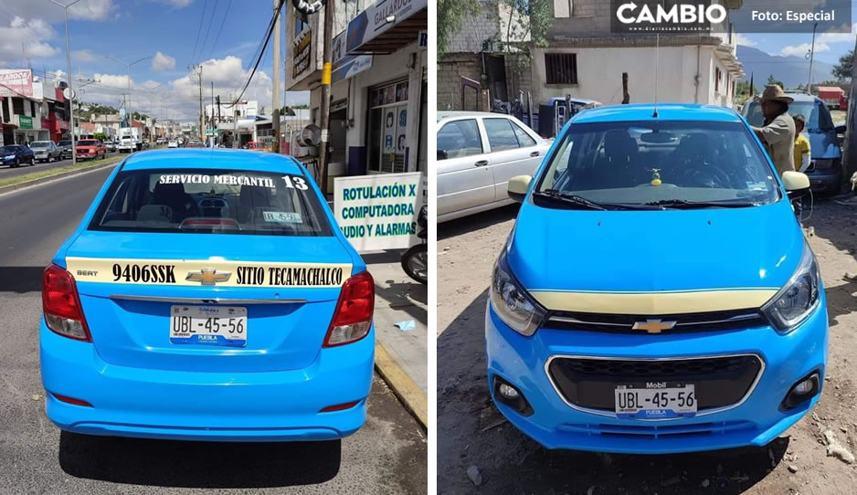 Con lujo de violencia, roban taxi en la carretera federal Puebla-Tehuacán