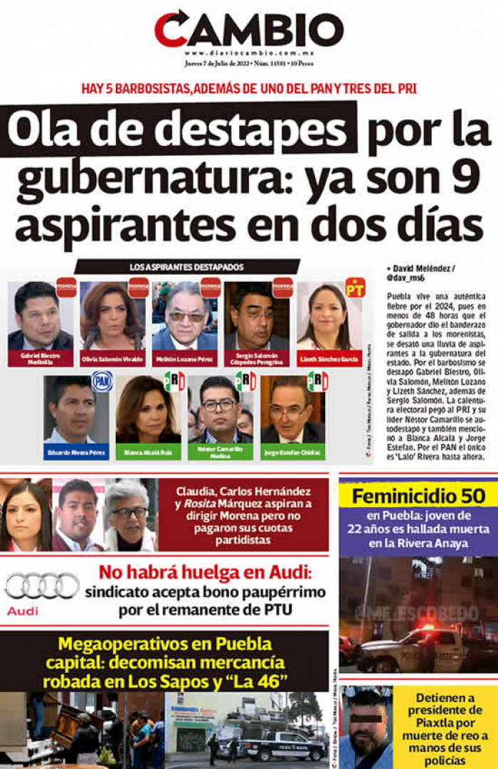 Ola de destapes por la gubernatura: ya son 9 aspirantes en dos días