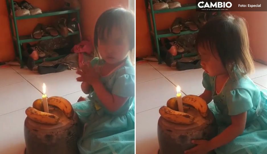 ¡Lo más tierno que verás! Papás improvisan &#039;pastel&#039; con plátanos para festejar cumple de su hijita