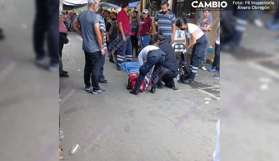 Abuelito “Cantarito” muere de un infarto mientras trabajaba en el tianguis de Atlixco