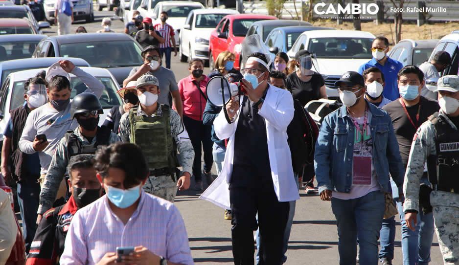 Termina euforia por vacunación en Cholula: dosis eran para cinco días y se fueron en dos (FOTOS Y VIDEOS)