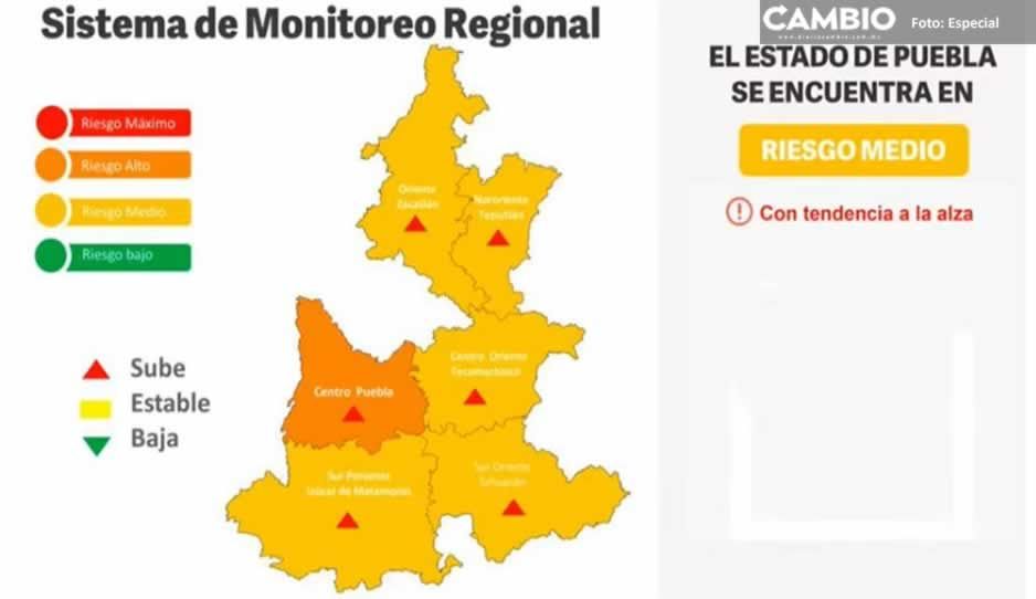 &iexcl;Puebla en alerta m&aacute;xima! Regresa a sem&aacute;foro naranja