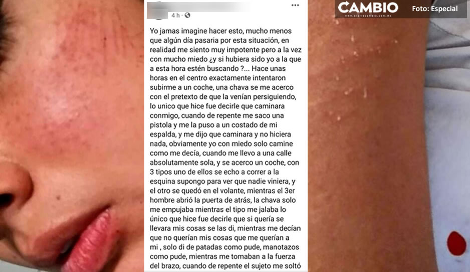 “Viva o muerta te voy a llevar”, Jovencita narra intento de levantón en pleno Centro de Puebla