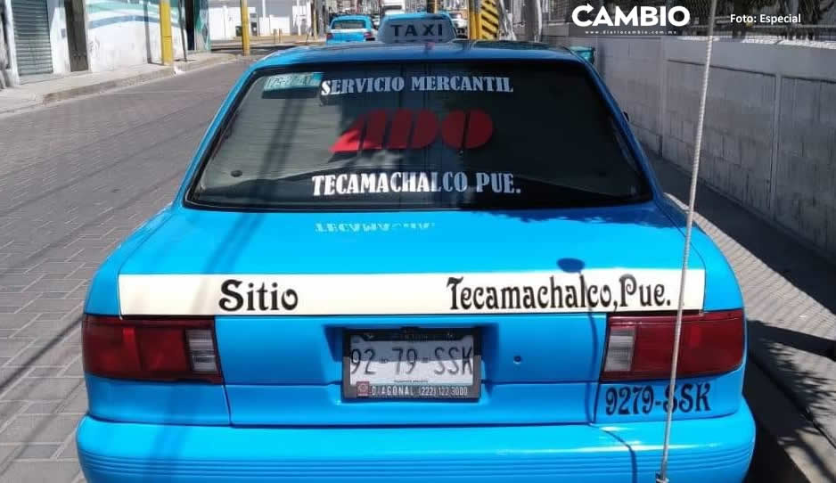 Roban taxi en la sobre carretera estatal Cañada de Morelos-Tecamachalco