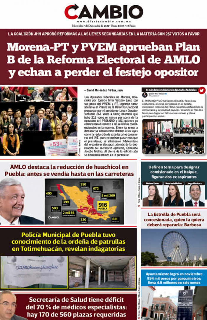 Morena-PT y PVEM aprueban Plan B de la Reforma Electoral de AMLO y echan a perder el festejo opositor