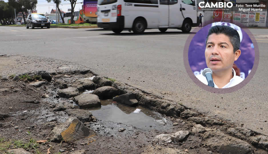 ¡Bye a los cráteres en las calles! En noviembre inicia el bacheo en Puebla, anuncia Lalo