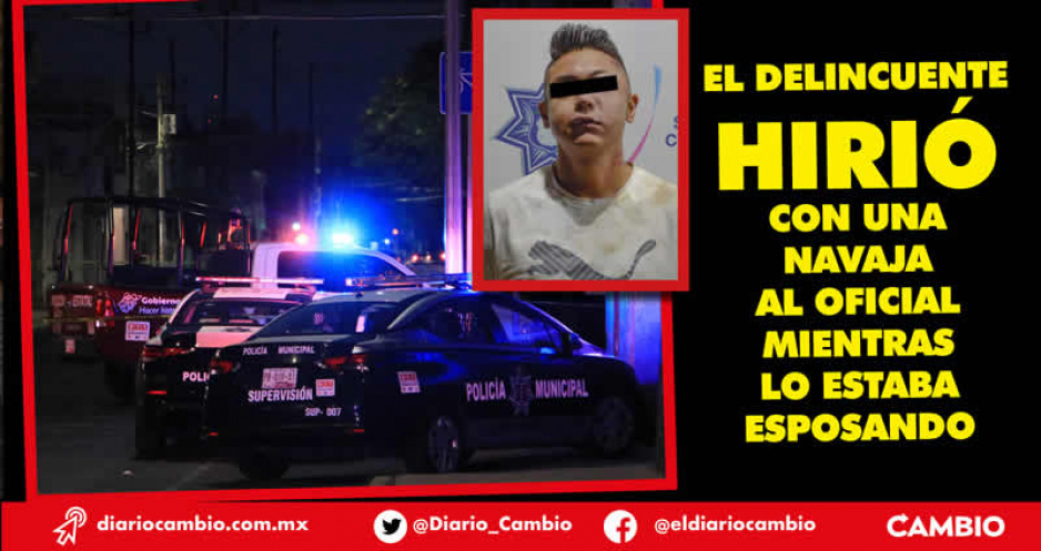 Policía héroe detiene a pie a criminal y aunque lo acuchilló se logró su captura en Xonaca