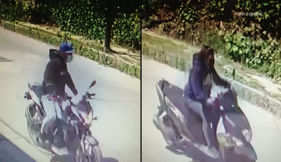 ¡Cuidado! Exhiben a pareja motociclista robando con lujo de violencia en calles de Texmelucan