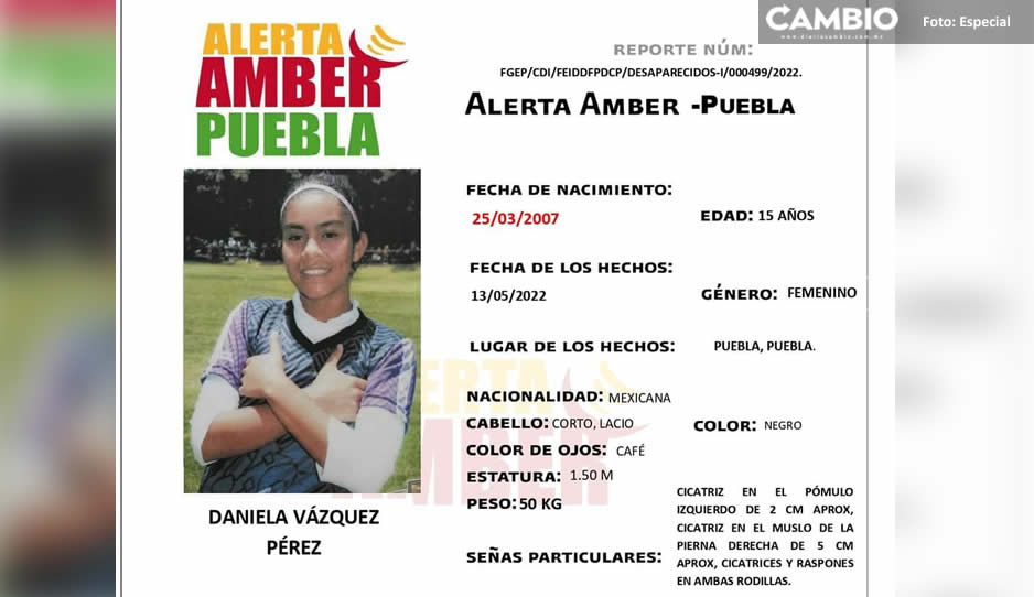 Se activa alerta amber para encontrar a la quinceañera Daniela Vázquez desaparecida en la 20 de Noviembre