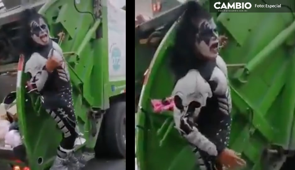 VIDEO: Recolector de basura se disfraza al estilo de &#039;Kiss&#039; y lo llenan de halagos en redes