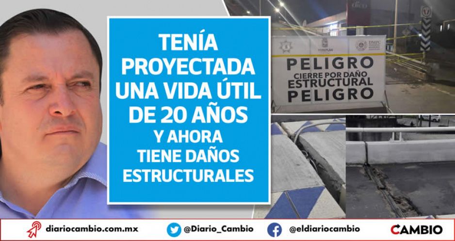 Peligro de derrumbe: cierran puente construido por Toño Vázquez en Teziutlán (FOTOS Y VIDEO)