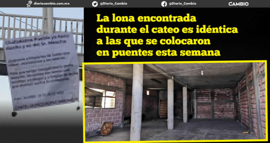 Sicarios del multiasesinato en Totimehuacán están relacionados con lonas que se dejaron en puentes