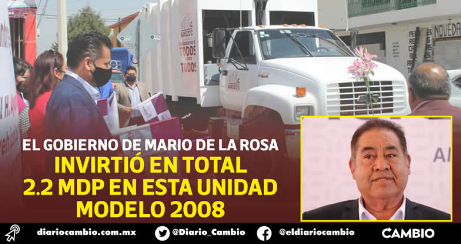 En medio de un proceso amañado, Mario de la Rosa compró un camión recolector de basura para Amozoc