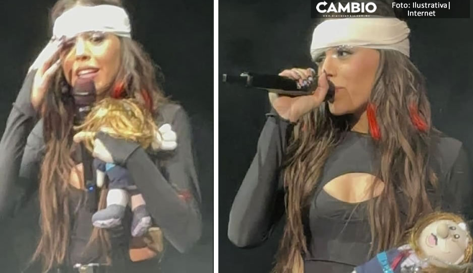 “Tengo una bola”: Danna Paola sufre terrible accidente en pleno concierto (VIDEO)
