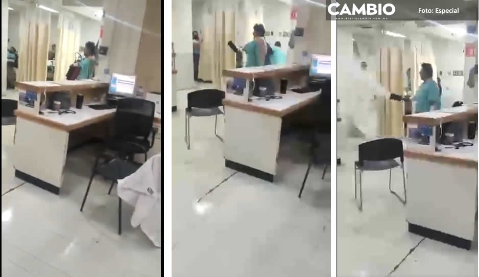 Paciente ataca con extintor a doctores de hospital en Saltillo (VIDEO)
