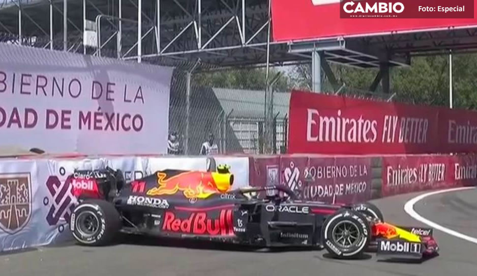 VIDEO: Captan momento exacto del accidente del Checo Pérez previo al GP de México