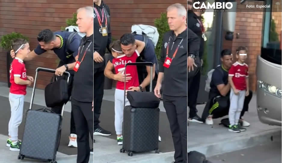 ¡Siuuuu! Cristiano Ronaldo abraza y regala autógrafo a pequeñito que burló la seguridad (VIDEO)