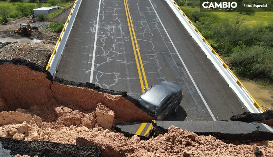 ¡IMPRESIONANTE! Colapsa puente de la carretera Cerritos-Tula; deja una mujer muerta y cuatro heridos