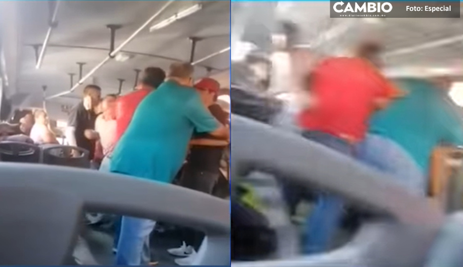 Se arma batalla campal en pleno transporte público; mujeres y niños entraron en pánico (VIDEO)
